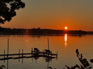 Begin your day with breathtaking sunrises over Rice Lake at Southview Cottages.